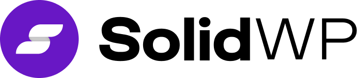 SolidWP Logo - Purple Logo - Black wordmark